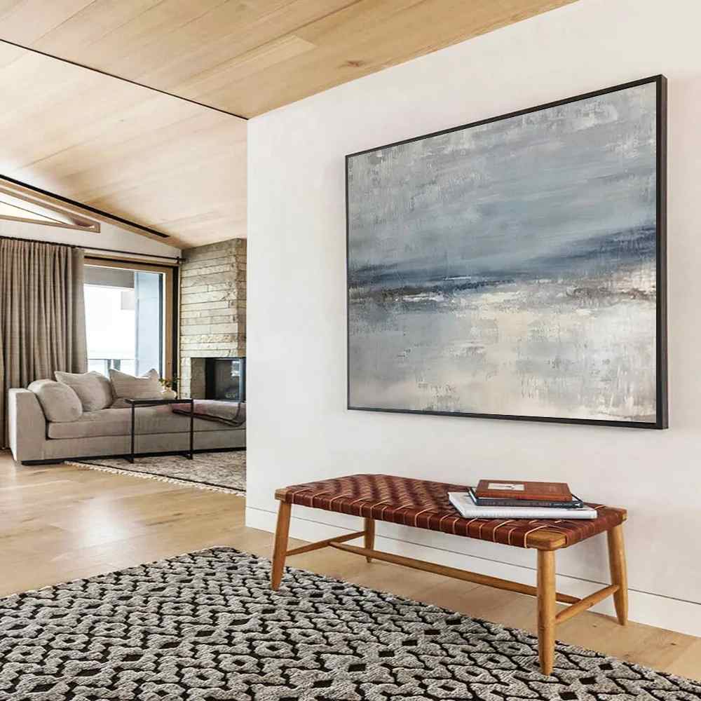Coastal Original Handmade Bedroom Calm Muted Abstract Artwork R2XDO